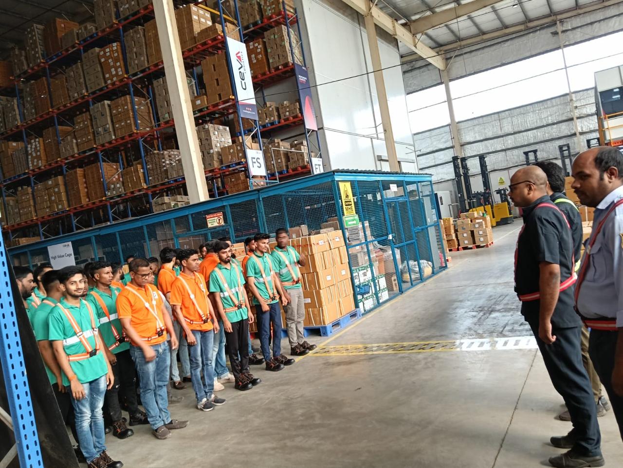 Security guard patrolling commercial property